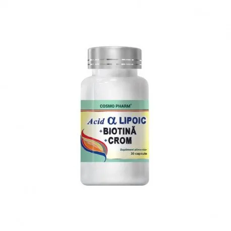 Cosmopharm Acid Alfa Lipoic cu Biotina si Crom, 30 capsule