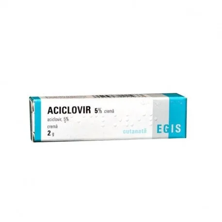 Aciclovir crema 5%, 2 g, tratament herpes