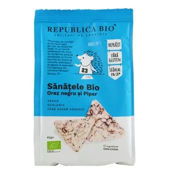 Sanatele bio orez negru si piper fara gluten, 40g, Republica Bio