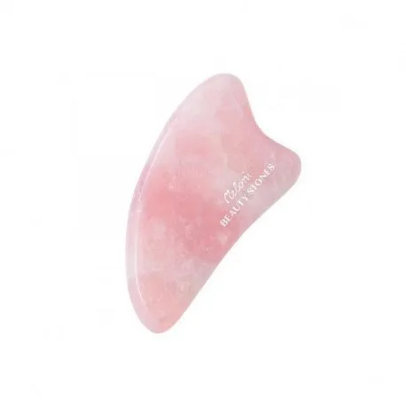 Meloni Piatra Gua Sha din quartz roz, pentru masaj facial