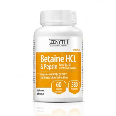 Betain HCL & Pepsin, 580 mg, 60 capsule, Zenyth