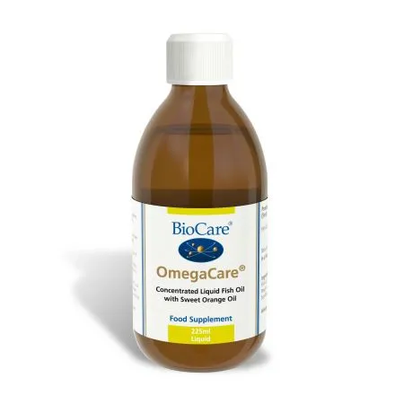 Ulei de peste cu aroma de portocala OmegaCare, 225 ml, BioCare