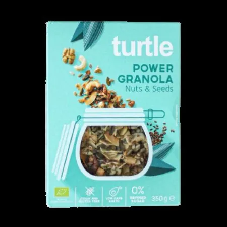 Power granola Eco cu nuci si seminte, 350 g, Turtle