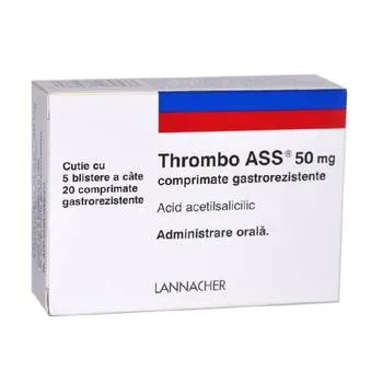 Thrombo Ass 50mg, 100 comprimate, Lannacher