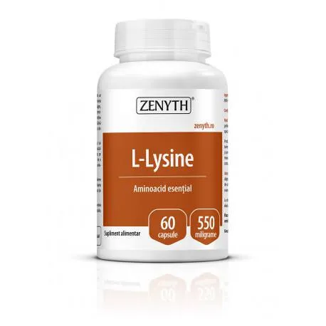 L-Lysine 550 mg, 60 capsule, Zenyth