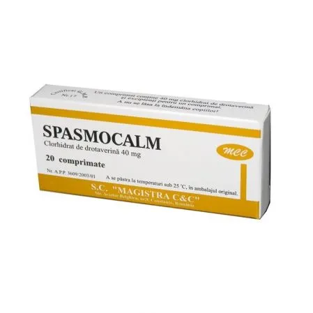 Spasmocalm, 40 mg, 20 comprimate, Magistra, Magistra