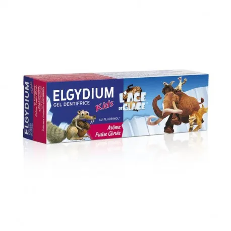 Elgydium Ice Age Pasta Kids capsuni 3-6 ani, 50 ml