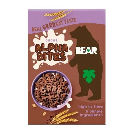 Multicereale alfabet cu cacao, 350 g, Alpha Bites Bear