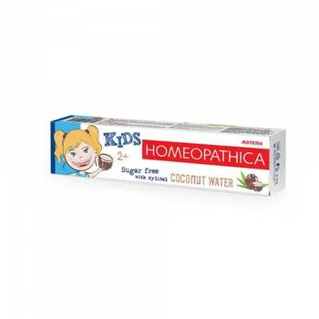 Pasta de dinti homeopatica pentru copii cu apa de cocos 2 ani+, 50ml, Astera