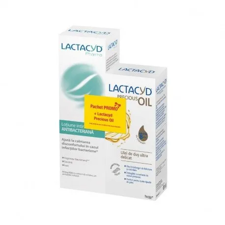 Lactacyd Pharma lotiune intima Antibacteriana, 250ml+Lactacyd Precious Oil, 200ml