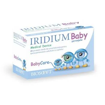 Servetele sterile pentru ingrijire perioculara copii si adulti, 28 bucati, Iridium Baby
