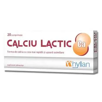 Calciu lactic, 20 comprimate, Hyllan Pharma
