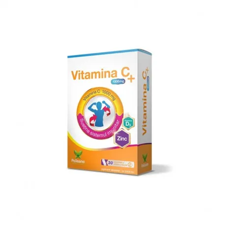 Polisano Vitamina C 1000 mg +Zn+Vit. D3, 30 comprimate