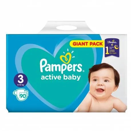 Pampers nr.3 Active Baby 6-10 kg, 90 buc
