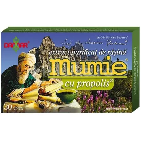 Mumie cu Propolis extract purificat de rasina, 30 tablete, Damar General Trading