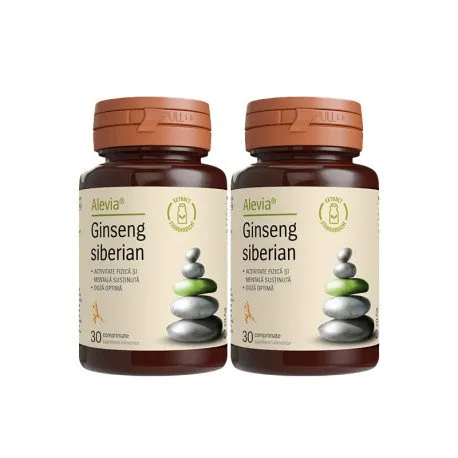 Alevia Ginseng siberian 250 mg pachet 30 cpr + 30 cpr