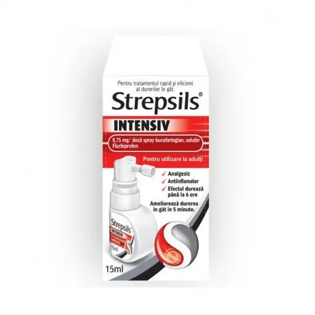 Reckitt Strepsils Intensiv spray bucofaringian, 15ml