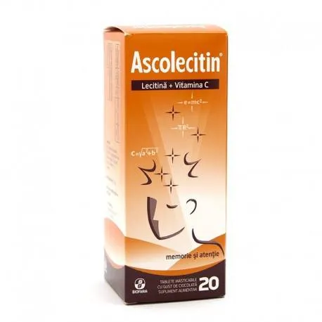 Ascolecitin - Supliment cu lecitina si vitamina C, 0,25 g, 20 comprimate