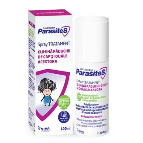Santaderm Parasites spray tratament paduchi, 100 ml