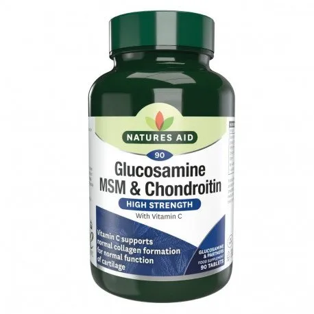 NATURES AID GlucosamineE, MSM & Chondroitin, 90 tb.