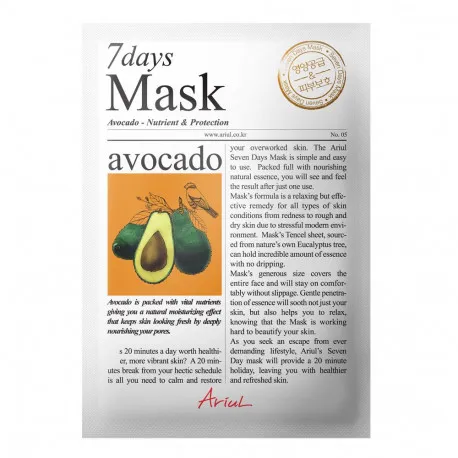 ARIUL 7 Days masca servetel Avocado, 20 g