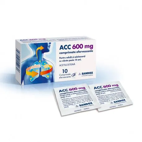 ACC 600 mg x 10 plicuri x 1 compr. eff.