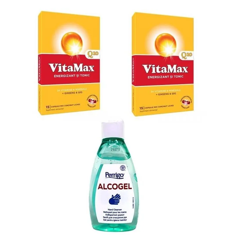 VITAMAX Q10 X 15 CAPSULE 1+1 (40% REDUCERE) + ALCOGEL PRET SPECIAL