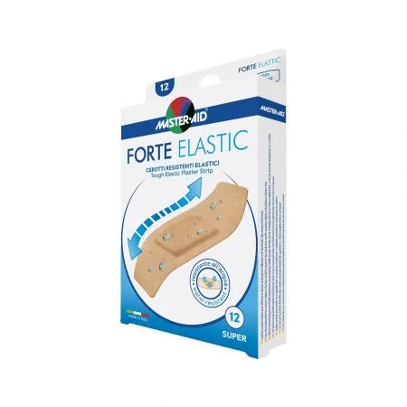 Plasturi elastici ultra rezistenti Forte Elastic Master-Aid, 86X39 mm, 12 bucati, Pietrasanta Pharma