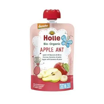 Piure de mere si banane cu pere Apple Ant, 100g, Holle Baby Food