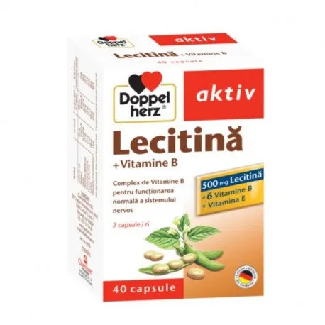 Doppelherz Aktiv Lecitină + Vitamine B, 40 capsule