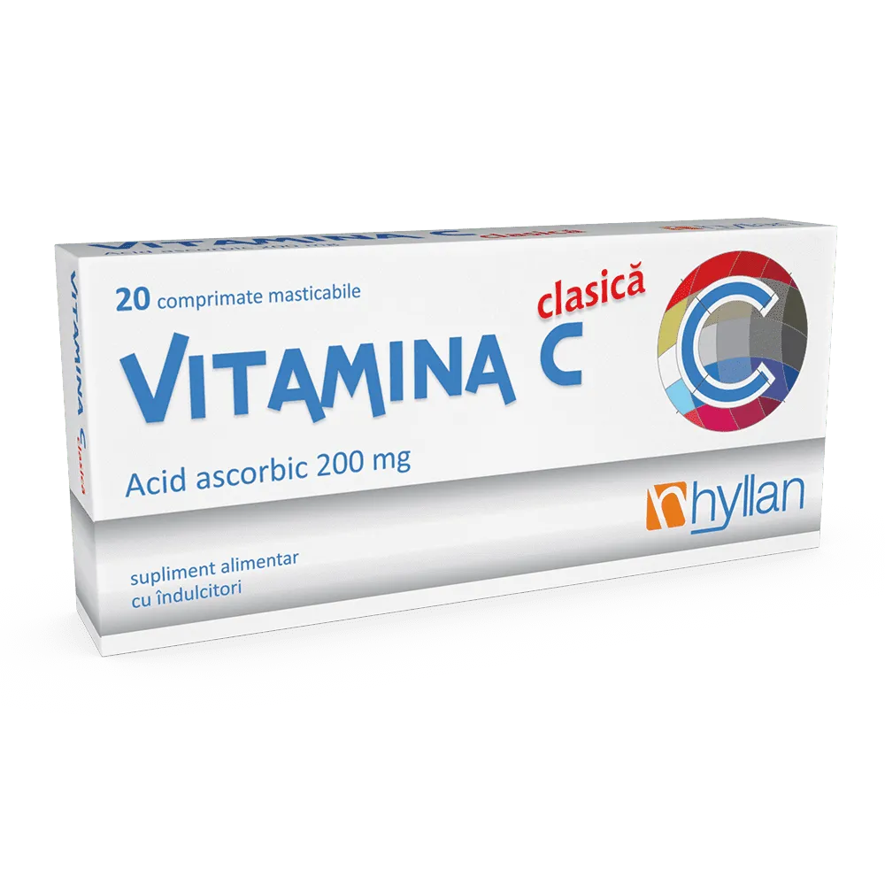 Vitamina C 200 mg x 20 comprimate (Hyllan)