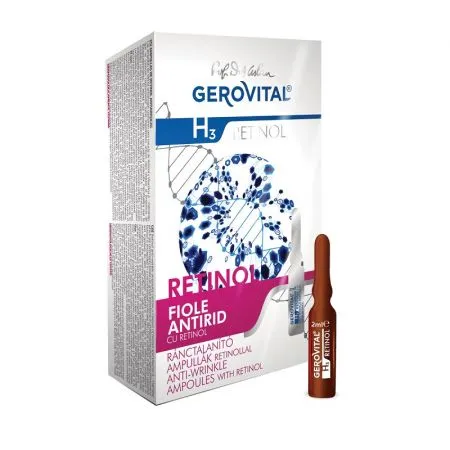 Fiole antirid cu retinol H3 Retinol, 10 fiole x 2 ml, Gerovital