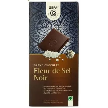 Ciocolata neagra bio Fleur de Sel Noir, 100g, Gepa