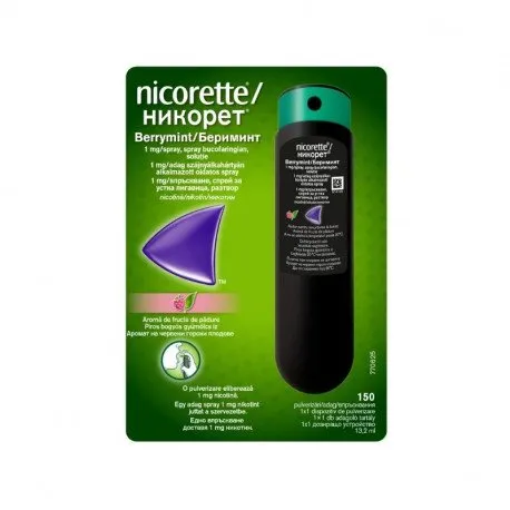 Nicorette Berrymint spray bucofaringian 1 mg, 13,2 ml