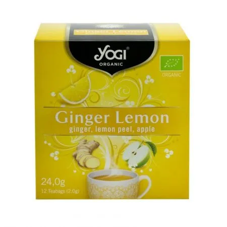 Ceai Bio Ginger Lemon, 12 plicuri, Yogi Tea