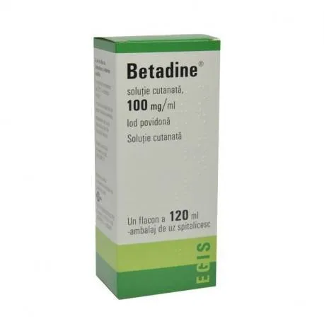 Betadine solutie externa 10%, 120 ml