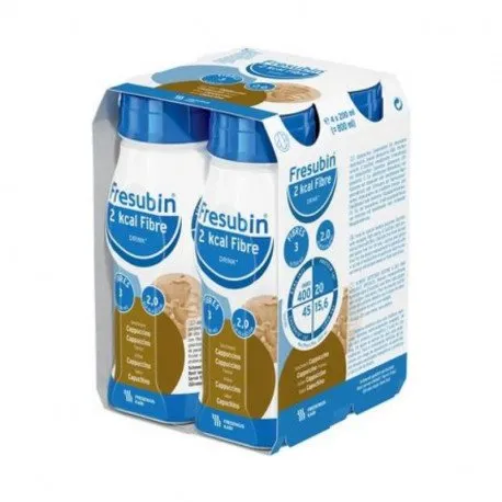 Fresubin 2Kcal fibre Drink cappuccino, 4 flacoane EasyBottle, 200 ml