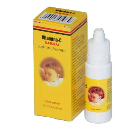 Vitamina C natural picaturi, 15 ml, Natural Pharmaceuticals