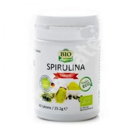 Spirulina bio, 60 tablete, Bio All Green
