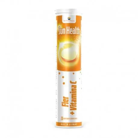 Fier + Vit C Sun Health, 20 comprimate efervescente