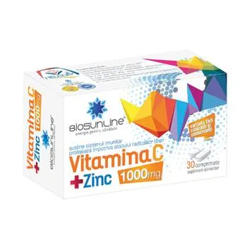 Vitamina C 1000mg + Zinc, 30 comprimate, BioSunLine