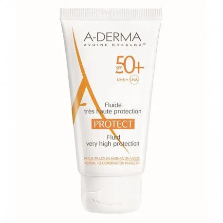 ADERMA PROTECT Fluid Protectie Solara pentru piele fragila SPF 50+, 40 ml
