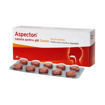 Tablete pentru gat Aspecton Cassis, 30 tablete, Krewel Meuselbach