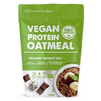 Protein Oatmeal Bio cu ciocolata, 300g, Gold Nutrition