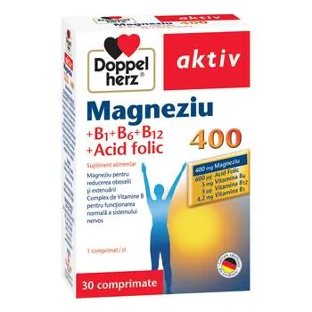 Magnesiu 400mg + Vitamina B1 + B6 + B12 + Acid folic, 30 comprimate, Doppelherz