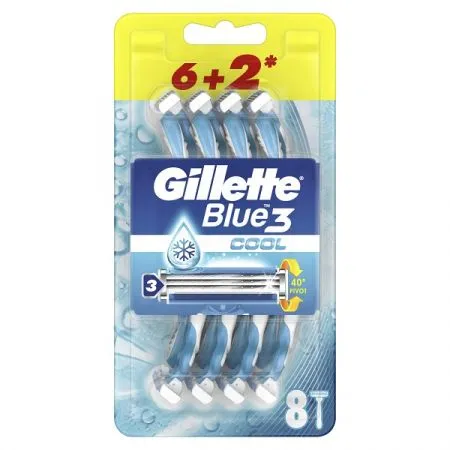 Aparate de ras de unica folosinta - Gillette Blue 3, Cool, 8 bucati, P&G