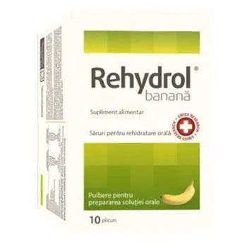 Rehydrol solutie de rehidratare cu banane, 10 plicuri, MBA Pharma