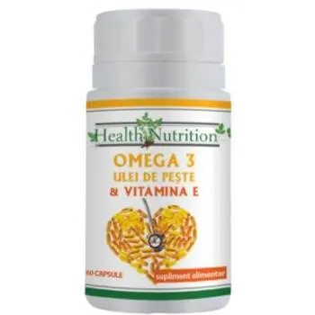 Omega 3 ulei de peste 500mg + Vitamina E 5mg, 60 capsule moi, Health Nutrition