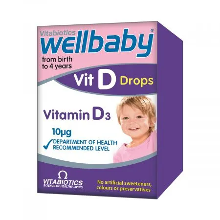 Wellbaby Vitamina D picaturi, 30 ml, Vitabiotics