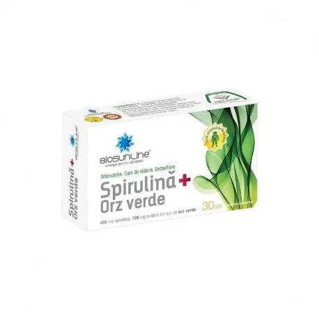 BioSunLine Spirulina Orz verde, 30 comprimate